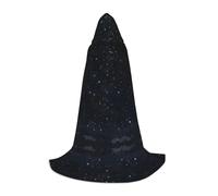 KFRXXZQB Mantello con cappuccio con stampa glitter nero - Mantello stampato regolabile per eventi di Halloween, teatro scolastico e costumi S