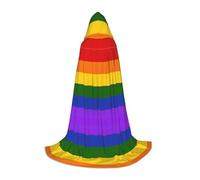 KFRXXZQB Mantello con cappuccio per ragazzi con bandiera arcobaleno, mantello stampato regolabile per eventi di Halloween, teatro scolastico e costumi M