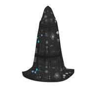 KFRXXZQB Mantello con cappuccio per ragazzi con illustrazione astratta della scienza chimica 3D - Mantello stampato regolabile per eventi di Halloween, teatro scolastico e costumi M