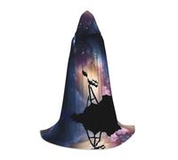 KFRXXZQB Mantello con cappuccio per ragazzi, motivo galassia spaziale con telescopio, regolabile, stampato, per eventi di Halloween, teatro scolastico e costumi, taglia M