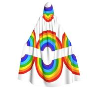 KFRXXZQB Mantello per Halloween con stampa arcobaleno - Mantello regolabile con cappuccio per feste, eventi gotici e festival, lavabile in lavatrice