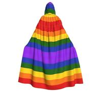 KFRXXZQB Mantello per Halloween con stampa bandiera arcobaleno, mantello regolabile con cappuccio per feste, eventi gotici e festival, lavabile in lavatrice
