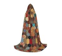 KFRXXZQB Patchwork in stile africano - Mantello con cappuccio per giovani - Mantello stampato regolabile per eventi di Halloween, teatro scolastico e costumi M