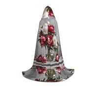 KFRXXZQB peonia fiori fiore -Print Youth Capo con cappuccio - Mantello stampato regolabile per eventi di Halloween, teatro scolastico e costumi L