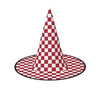 KFRXXZQB Red Checkered White Squares - Cappello di Halloween a copertura completa, per festival, feste e feste 2 pezzi