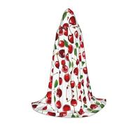KFRXXZQB Red Cherries - Mantello con cappuccio per ragazzi, regolabile, stampato, per eventi di Halloween, teatro scolastico e costumi, S