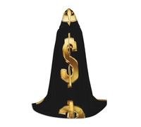 KFRXXZQB Segno del dollaro d'oro - Mantello con cappuccio per giovani - Mantello stampato regolabile per eventi di Halloween, teatro scolastico e costumi L