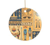 KFRXXZQB Serie tribù dell'antico Egitto - Ciondolo acrilico con cordino dorato - Ornamento personalizzabile ad alta chiarezza per Natale e decorazione di nozze.