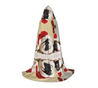 KFRXXZQB Simpatici porcellini d'India, mantello con cappuccio per giovani, regolabile, stampato, per eventi di Halloween, teatro scolastico e costumi, L