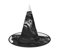 KFRXXZQB Simpatico cappello nero con carlino - copertura completa per Halloween - Copricapo da strega ripiegabile per festival, larp e feste, 2 pezzi