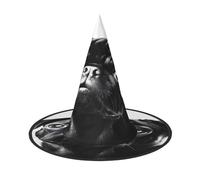 KFRXXZQB Simpatico cappello nero con carlino - copertura completa per Halloween - Copricapo da strega ripiegabile per festival, larp e feste, 2 pezzi