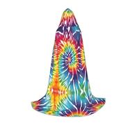KFRXXZQB Tie Dye Rainbow - Mantello con cappuccio per giovani - Mantello stampato regolabile per eventi di Halloween, teatro scolastico e costumi M