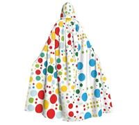 KFRXXZQB Twister Polka Dots - Mantello per Halloween per adulti, con cappuccio, stampa completa, mantello gotico per festival, eventi e feste a tema, con tessuto lavabile in lavatrice