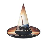 KFRXXZQB Zaino aereo - Stampa copertura completa Halloween Hat - Packable Witch Headwear per festival, Larp e feste 1 PC