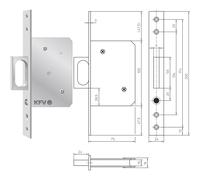 KFV Maniglia frontale per porta scorrevole a mortasa 1650