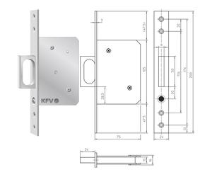 KFV Maniglia frontale per porta scorrevole a mortasa 1650