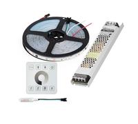 KFVMVTDW Luce for tendone DC 24V WS2811 da 10 m/rotolo con 120 perline LED/metro, pannello di controllo touch completo, luce fluente, colore bianco naturale caldo(Red,10m Full set)