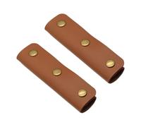 Kfwfuaee 1 paio di impugnature in pelle PU morbida protezione per le maniche, per bagagli portafogli e borse protezione bagagli, marrone chiaro