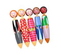 Kfwfuaee 5 Pz Penna a sfera a pressione 0 7 MM Scrittura Creativa Bambole Penna a sfera Blu Inchiostro Stampa Per Studenti Insegnanti