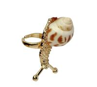 Kfwfuaee Anelli per casa di lumaca con conchiglia naturale, gioielli alla moda per stili di resort sulla spiaggia e abbigliamento quotidiano. Anelli per lumache alla moda per donna, come descritto