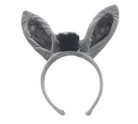 Kfwfuaee Bambini Asino Costume Accessori Orecchio Fascia Coda Naso Guanto Bowtie Per Ragazza Natale Halloween Dress Up Misura Regolabile, Orecchie d'asino 2.0 Testa, Taglia unica