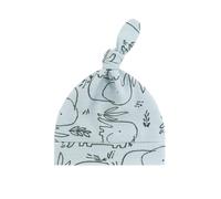 Kfwfuaee Berretto con nodo traspirante in cotone per neonato silenzioso berretto fetale comodo copricapo da 0 a 24 mesi unisex neonato regolabile in cotone, Simple elephant, Taglia unica