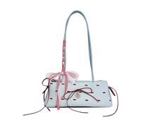 Kfwfuaee Borsa a tracolla da donna elegante donna borsa ascellare archi decorativi borsa per viaggi e lavoro non forzato accessorio essenziale alla moda spalla, Blu