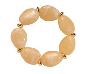 Kfwfuaee Braccialetto elastico elastico unico ovale acrilico elastico gioielli per abbigliamento casual e formale Versatile uso quotidiano Stretch, One Size, come descritto