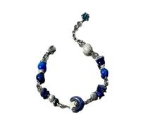 Kfwfuaee Bracciali semplici con perline a stella moda braccialetto regolabile elegante braccialetto gioielli per feste semplici braccialetti in rilievo blu charm stella gioielli unici
