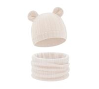 Kfwfuaee Caldo Baby Cappelli E Sciarpe Set In Cotone Per I Neonati Berretto Invernale Morbido Elastico Accessori A Maglia Adatto Per L'Inverno Da 0 A 36 Mesi Cappello E Sciarpa Neonato Al Freddo