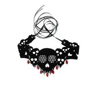 [Kfwfuaee] Collana girocollo alla moda con teschio cavo, delicata collana per amici, per festival, compleanno, Halloween, night club, gioielli per donne, gioielli da donna,