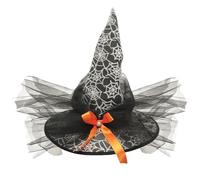 [Kfwfuaee] Cool Witch Hat Velo Tulle Per Le Donne Adolescenti Festa di Halloween Cobb Web Sheer Retro Mago Cosplay Per Gli Uomini