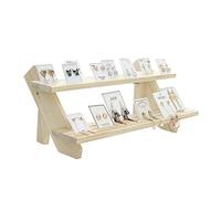 Kfwfuaee Display incompiuto rustico, supporto in legno, per gioielli, rack da desktop, telaio semplice 2/3/4