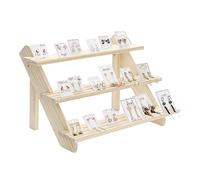 Kfwfuaee Display incompiuto rustico, supporto in legno, per gioielli, rack da desktop, telaio semplice 2/3/4