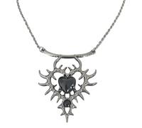 [Kfwfuaee] Edgys - Collana con cuore e strass, accessorio per feste e uso quotidiano versatile per abbigliamento casual