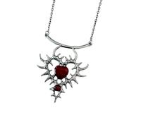 [Kfwfuaee] Edgys - Collana con cuore e strass, accessorio per feste e uso quotidiano versatile per abbigliamento casual