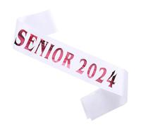 Kfwfuaee Grado di laurea nera rubato Sash Dal 2024 Cerimonia di laurea Rubato Grado di apertura Sash Personalizzazione, Lettere rosse rosa, Taglia unica