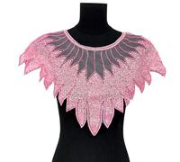 Kfwfuaee Lussuoso Pannello Frontale Ricamato Perline Decorare Collare Rimovibile Per Abbigliamento Modifica Artistico Mesh Patch, Pin K, Taglia unica