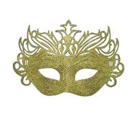 Kfwfuaee Mezza regolabile traspirante con corone glitterate integrate per giochi di ruolo per teatro, cosplay, eventi, feste a tema, mistero, Oro, Taglia unica