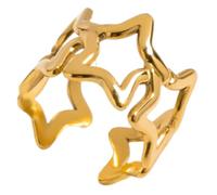 Kfwfuaee Minimalist Hollow Anelli a forma di stella, regolabili in forma di pentagrammi aperti, in acciaio inox, ideali per dare un regalo alla moda da donna, come descritto