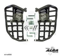KFX 450R KFX450 Nerf Bars Pro Peg Heel Guard Alba Racing Nero 188 T7 BB