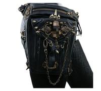 KFXYSM Borsello Moto da Gamba, Borsa Gamba Moto Borsa a Tracolla da Donna con Borchie in Pelle Borsa da Cintura retrò Rock Borsa a Tracolla da Moto da Uomo Borsa a Tracolla Borsa for Telefono
