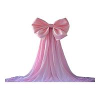 KFXYSM Fiocco Grande Albero di Natale 1 Elegante Tessuto di Sfondo con Fiocco in Raso Rosa, Abbinato A Tende Trasparenti, Adatto for Decorazioni Feste(300X210)