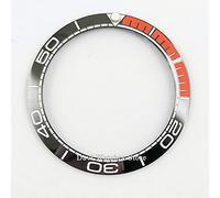KFXYSM Lunetta di Ricambio,Lunetta dell'Orologio Guarda l'ingresso in Ceramica in Ceramica in Ceramica Rossa/Oro Oro Orologio 38mm(A62 Black Orange)