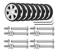 KFXYSM Ruote Trolley Ricambio Leggero 8 pezzi di ruote ricambio in argento con vite for valigie e bagagli da viaggio, assi 55 mm, kit riparazione la sostituzione delle dei fai te