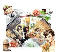 KFXYSM Scrapbooking, Stickers Libro di Adesivi Pretagliati in Carta Washi Pet, Ragazze Vintage, Adesivi di Grandi Dimensioni for Scrapbooking, Diario, Quaderno, Decorazione