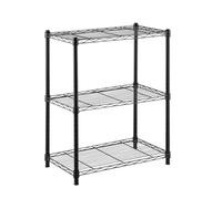 KG KITGARDEN KITHOME - Scaffale metallico decorativo in acciaio nero e 3 ripiani, 75 x 60 x 35 cm