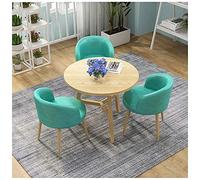 KG7HQRP 1 tavolo e 3 sedie in stile europeo minimalista soggiorno negoziazione reception tavoli e sedie (colore: grigio scuro) (blu navy)
