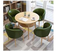 KG7HQRP 1 tavolo e 4 sedie 80 cm originale tavolo in legno bar biblioteca dessert negozio hotel camera da letto (colore: verde scuro)