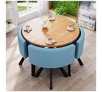 KG7HQRP 1 tavolo e 4 sedie set di mobili per soggiorno caffetteria hotel negozio di dessert sedia in pelle PU biblioteca balcone (colore: stile B)